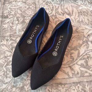 Rothy's Black Pointed Toe Flats, size 7